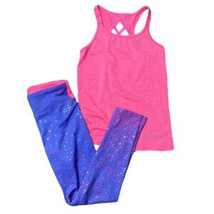 Champion Matching Legging & Racerback Tank Pink/Purple Set Girl's Medium 7/8